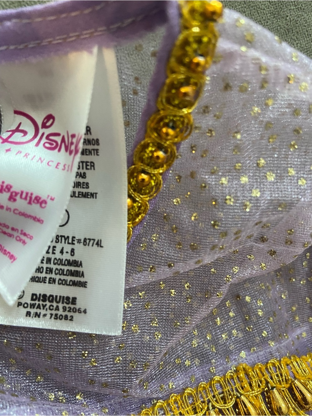 Disney Princess Jasmine Costume 4t to 6 girls - Picture 5 of 5